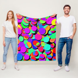 Manta Polar Patrón de retro vibrante colorido