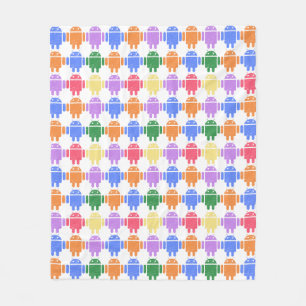 Manta Polar Patrón de robot ilustrado colorido