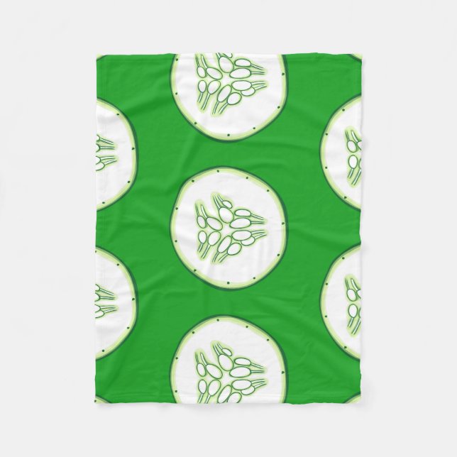 Manta Polar Patrón de rodajas de pepino (Anverso)