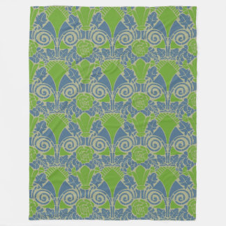 Manta Polar patrón de rosa azul verde floral Art Nouveau