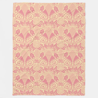 Manta Polar patrón de rosa floral suave Art Nouveau