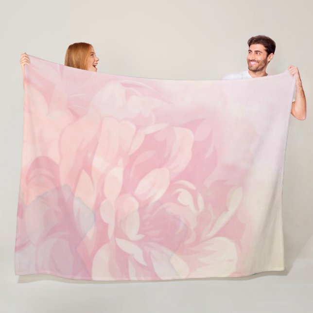 Manta Polar Patrón de Rosa victoriano de la chica rosa pastel (In situ)