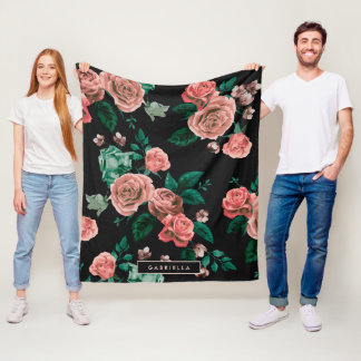 Manta Polar Patrón de rosas