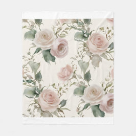 Manta Polar Patrón de Rosas florecientes