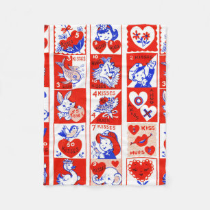 Manta Polar Patrón de sello vintage de San Valentín de los año