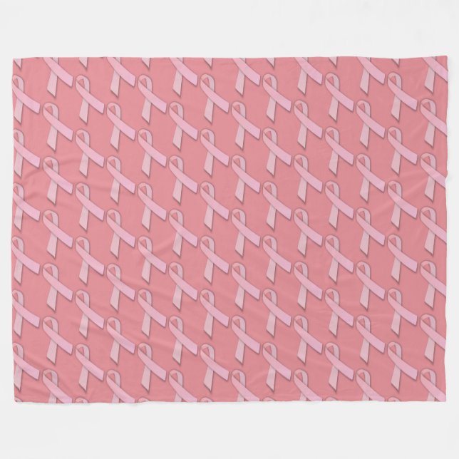Manta Polar Patrón de sensibilización sobre el cáncer de mama (Frente (Horizontal))