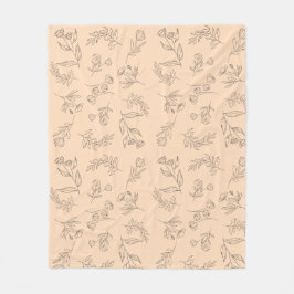 Manta Polar Patrón de silueta de flores