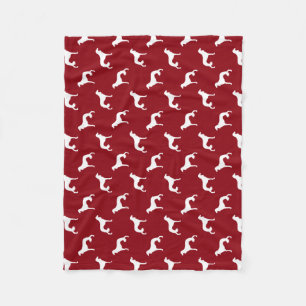 Manta Polar Patrón de siluetas de la raza de perro Saluki rojo