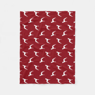 Manta Polar Patrón de siluetas de perro galgo italiano rojo