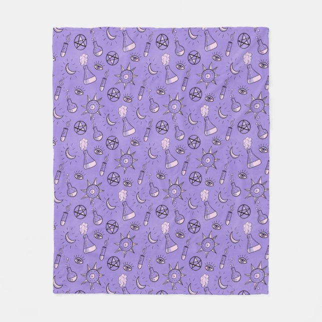 Manta Polar Patrón de símbolos ocultas de brujería - místico m (Anverso)