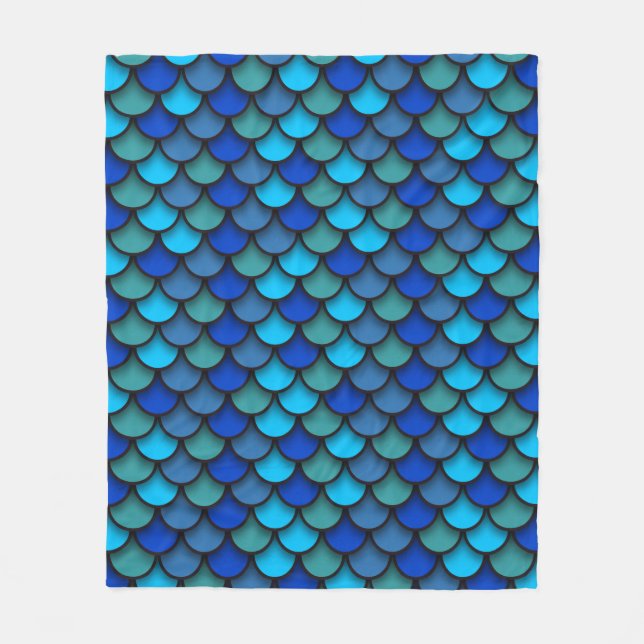 Manta Polar Patrón de sirena azul (Anverso)