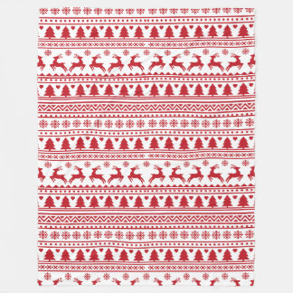 Manta Polar Patrón de suéter rojo y blanco