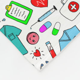 Manta Polar Patrón de Suministros Médicos de Enfermería de Méd