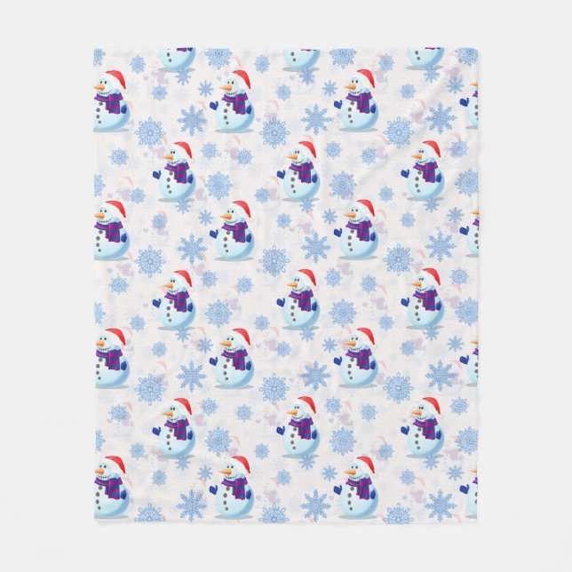 Manta Polar Patrón de superficie de los navidades Snowman (Anverso)