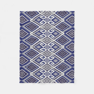 Manta Polar Patrón de Superficie de Motivo Tribal Azul Marino