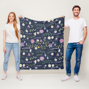 Manta Polar Patrón de superficie floral - Flores de primavera