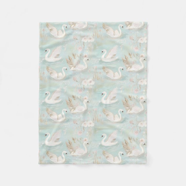 Manta Polar Patrón de Swan de Pastel (Anverso)