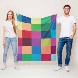 Manta Polar Patrón de tablero de ajedrez colorido