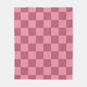 Manta Polar Patrón de tablero de ajedrez rosa minimalista