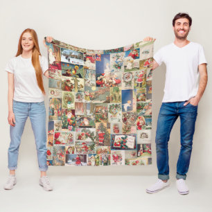 Manta Polar Patrón de tarjetas de felicitación de feriado de N