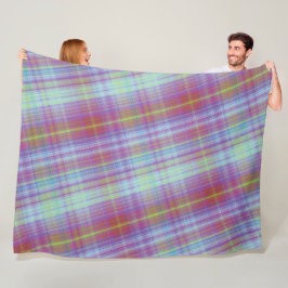 Manta Polar Patrón De Tartán Morado Tan Moderno. Fle