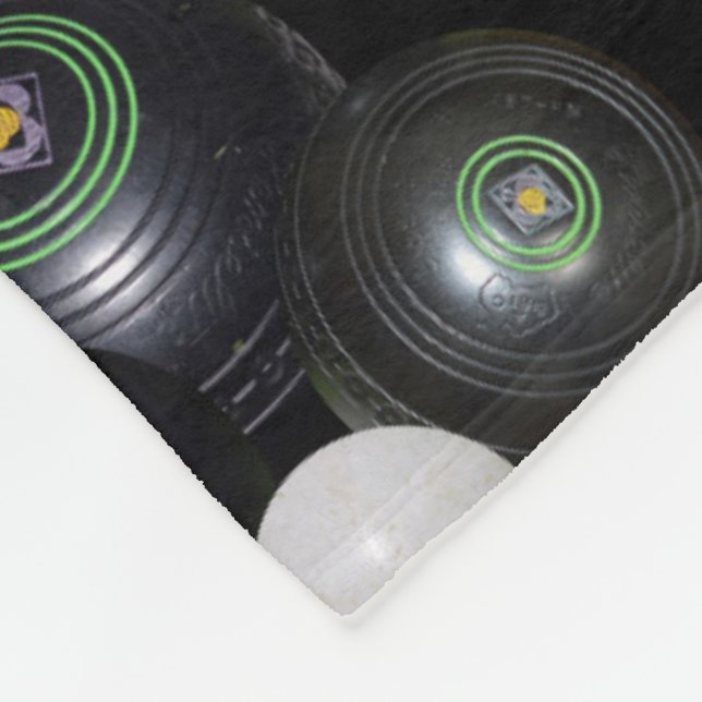 Manta Polar Patrón de tazones de jardín blanco negro, (Esquina)