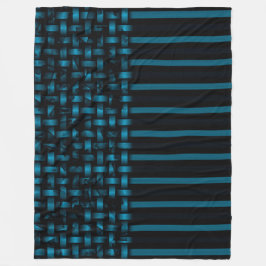 Manta Polar Patrón de Tejido Abstracto Azul Negro