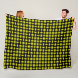 Manta Polar Patrón de Tejido Amarillo Negro
