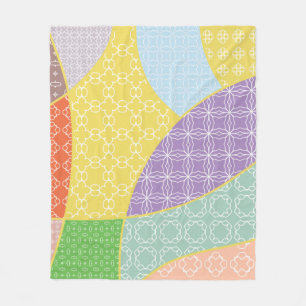 Manta Polar Patrón de tejido de retazos vintage. Decoración de