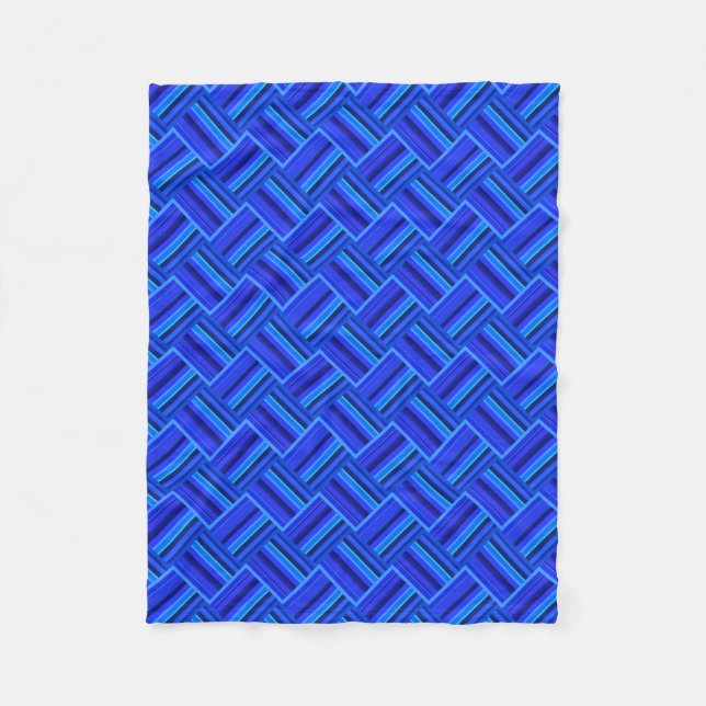 Manta Polar Patrón de tejido diagonal de franjas azules (Anverso)