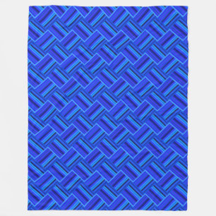 Manta Polar Patrón de tejido diagonal de franjas azules