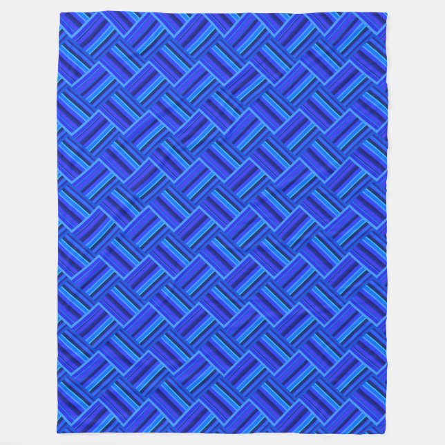 Manta Polar Patrón de tejido diagonal de franjas azules (Anverso)