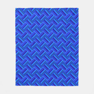 Manta Polar Patrón de tejido diagonal de franjas azules