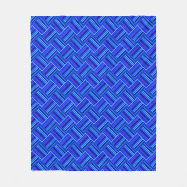Manta Polar Patrón de tejido diagonal de franjas azules (Anverso)