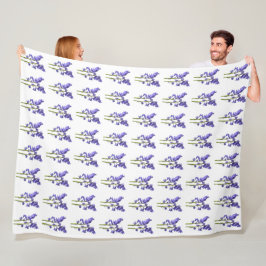 Manta Polar Patrón de tela azul.