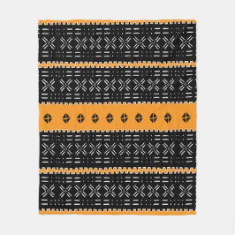 Manta Polar Patrón De Tela De Barro Africano Blanco Y Negro