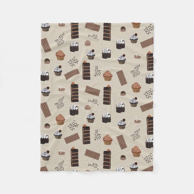 Manta Polar Patrón de tema del chocolate (Anverso)