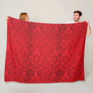 Manta Polar Patrón de terciopelo rojo de William Morris