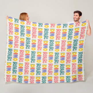 Manta Polar Patrón de texto Dino Roar