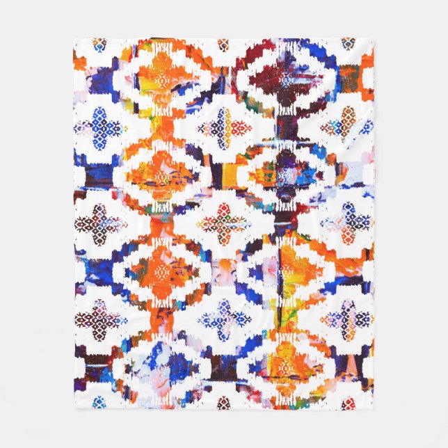 Manta Polar Patrón de textura geométrica con efecto de acuarel (Anverso)