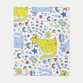 Manta Polar Patrón de tigre infantil y arcoiris