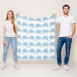 Manta Polar Patrón de Toile Francés Azul