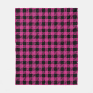 Manta Polar Patrón de tracción de búfalo rosa y negro