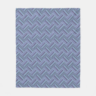 Manta Polar Patrón de trama de rayas diagonales azul-gris