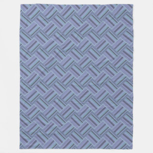 Manta Polar Patrón de trama de rayas diagonales azul-gris