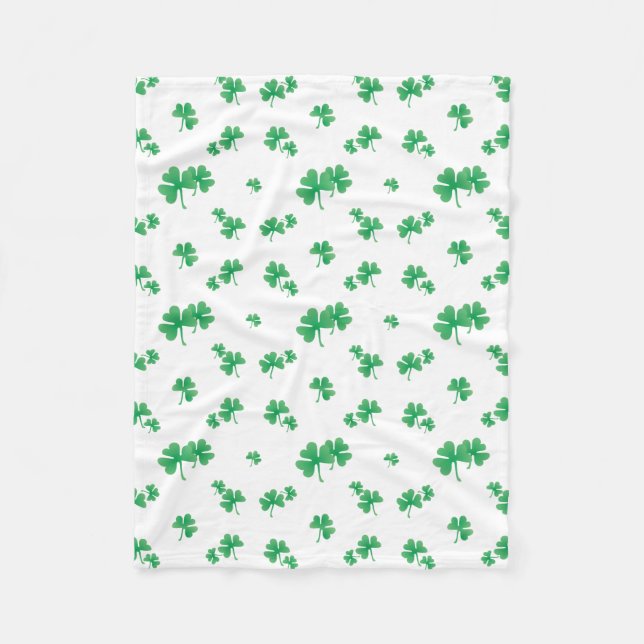 Manta Polar Patrón de trébol irlandés verde gradiente (Anverso)