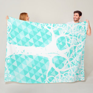 Manta Polar Patrón de triángulo abstracto de menta silvestre y