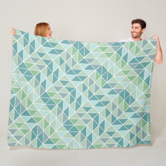 Manta Polar Patrón de triángulo azul moderno de la menta abstr