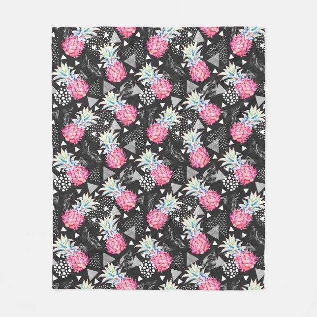 Manta Polar Patrón de triángulo de piña texturado (Anverso)