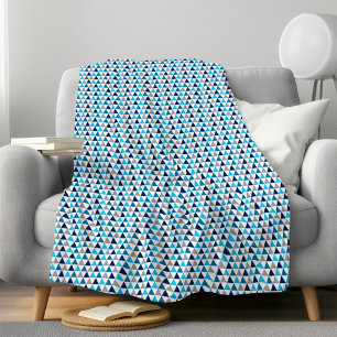 Manta Polar Patrón de triángulo geométrico azul moderno acoged